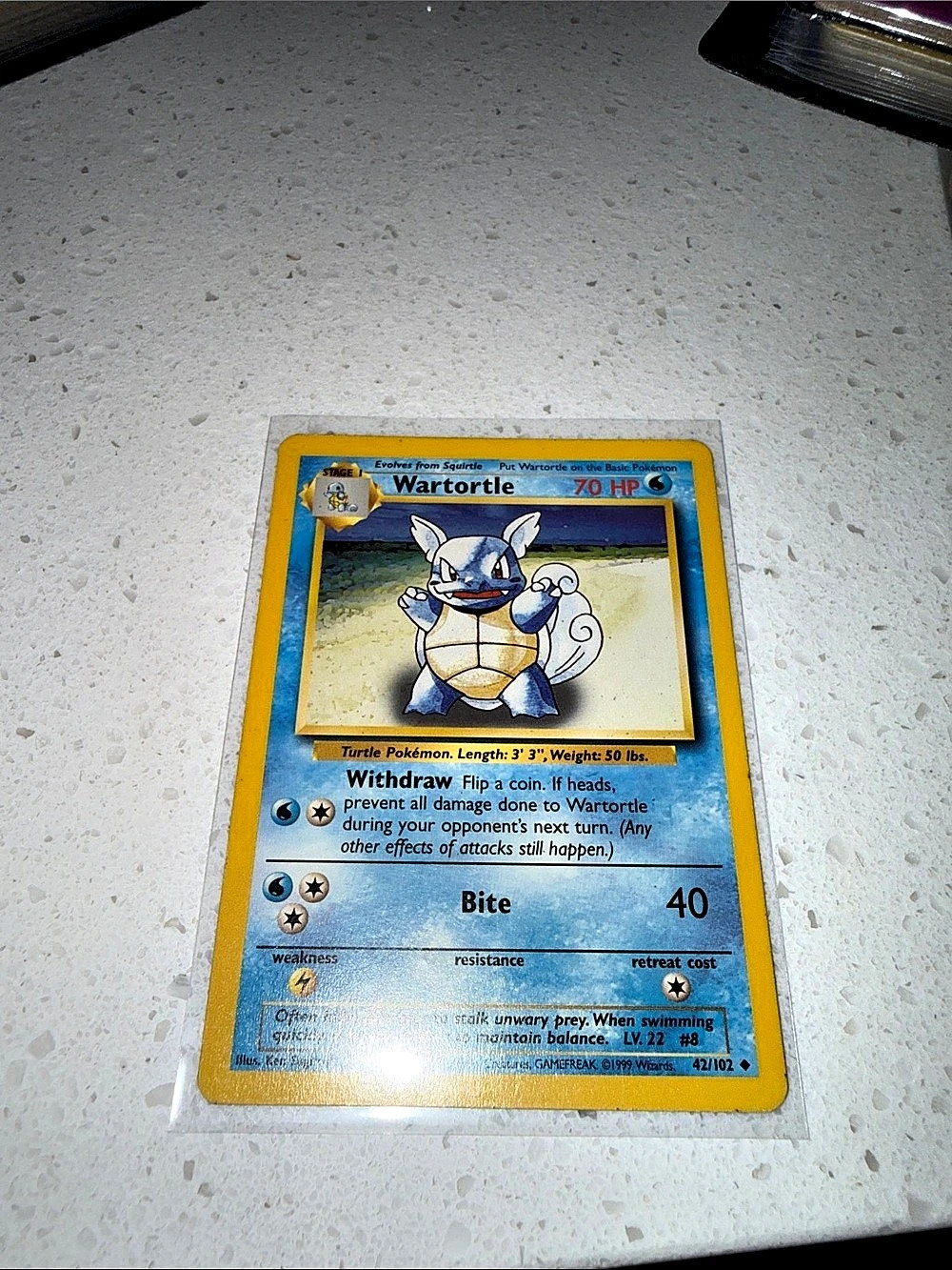 Pokémon Wartortle Trading Card vintage